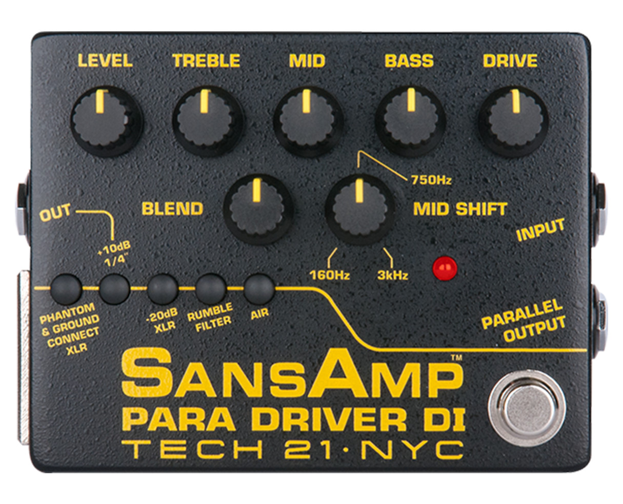 Tech 21 SansAmp Para Driver DI (v2) Pre-Amp Pedal w/Parametric EQ