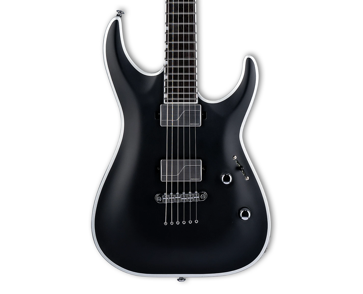 ESP LTD MH-1000NT BB Electric Guitar - Black Satin w/Silver Bold